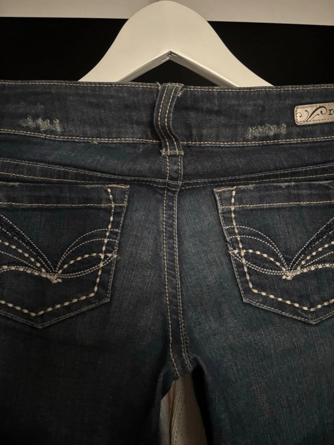 Mörkblå bootcut jeans från POP Starltd - 3