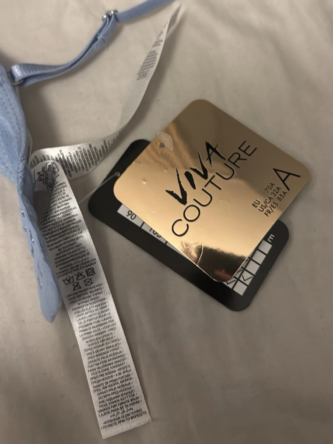 Ljusblå glittrig push-up bh Viva Couture - 1