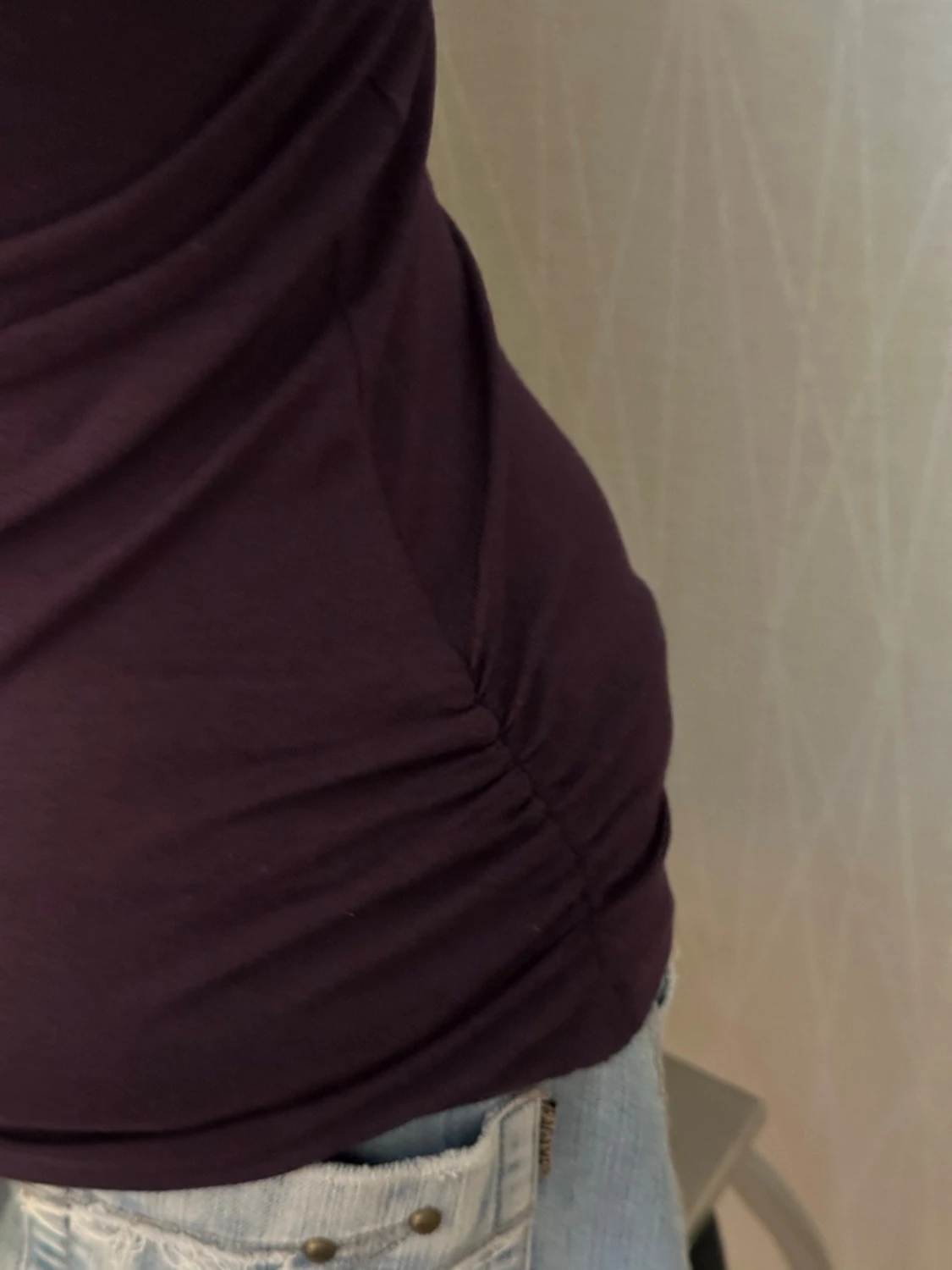 Mörklila tubtopp med knappar - 2