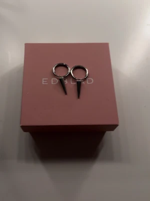 Silvriga örhängen med spets från Edblad - Säljer ett par stilrena silvriga örhängen från Edblad. Dessa är helt oanvända då jag fick dem i julklapp men tyvärr inte är en silvermänniska.