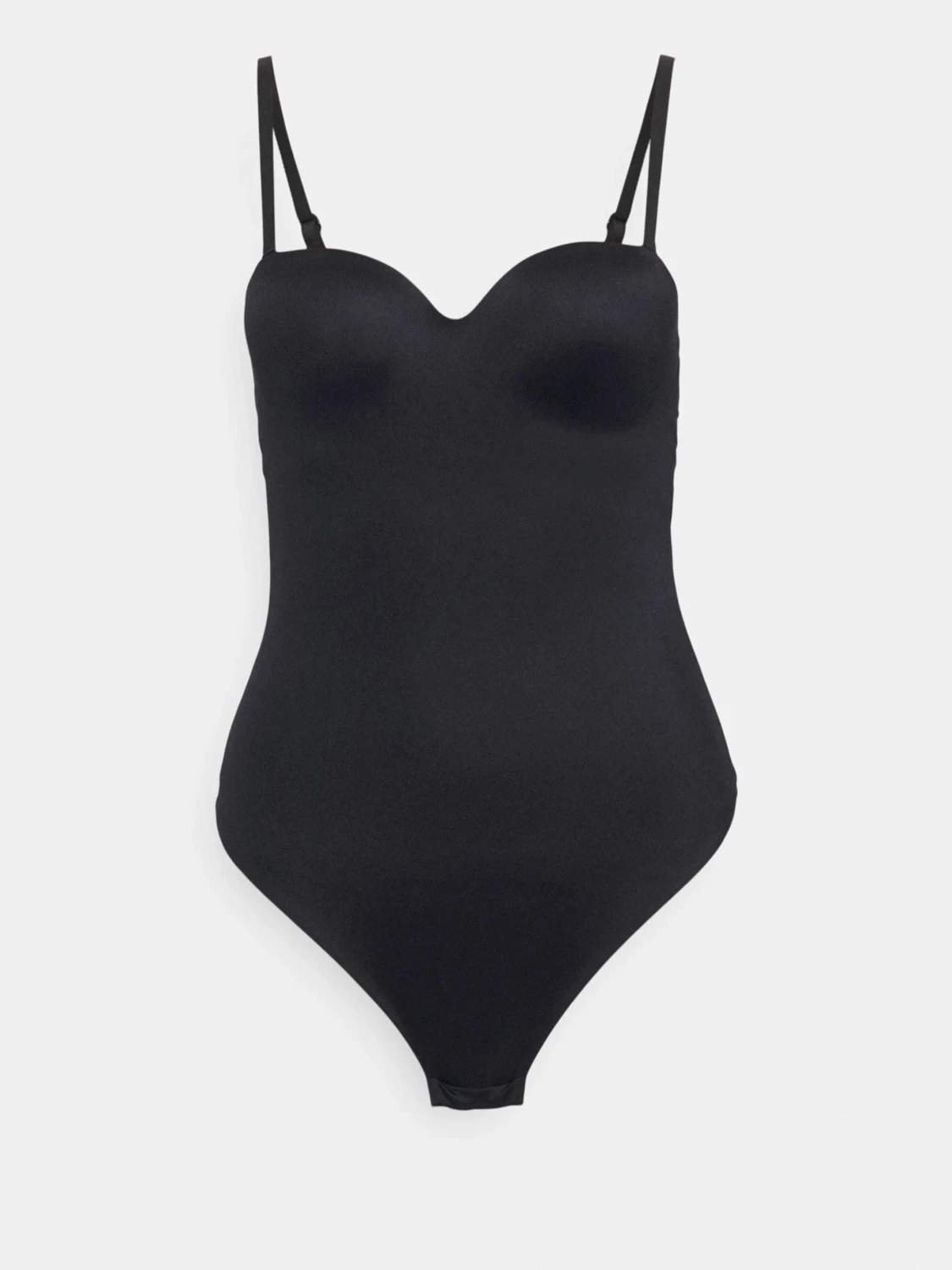 Svart body med tunna axelband