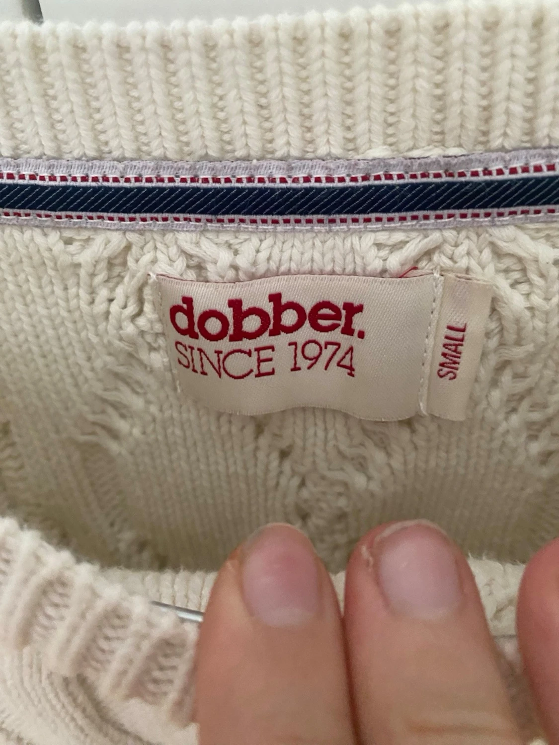 Vit kabelstickad tröja Dobber - 1