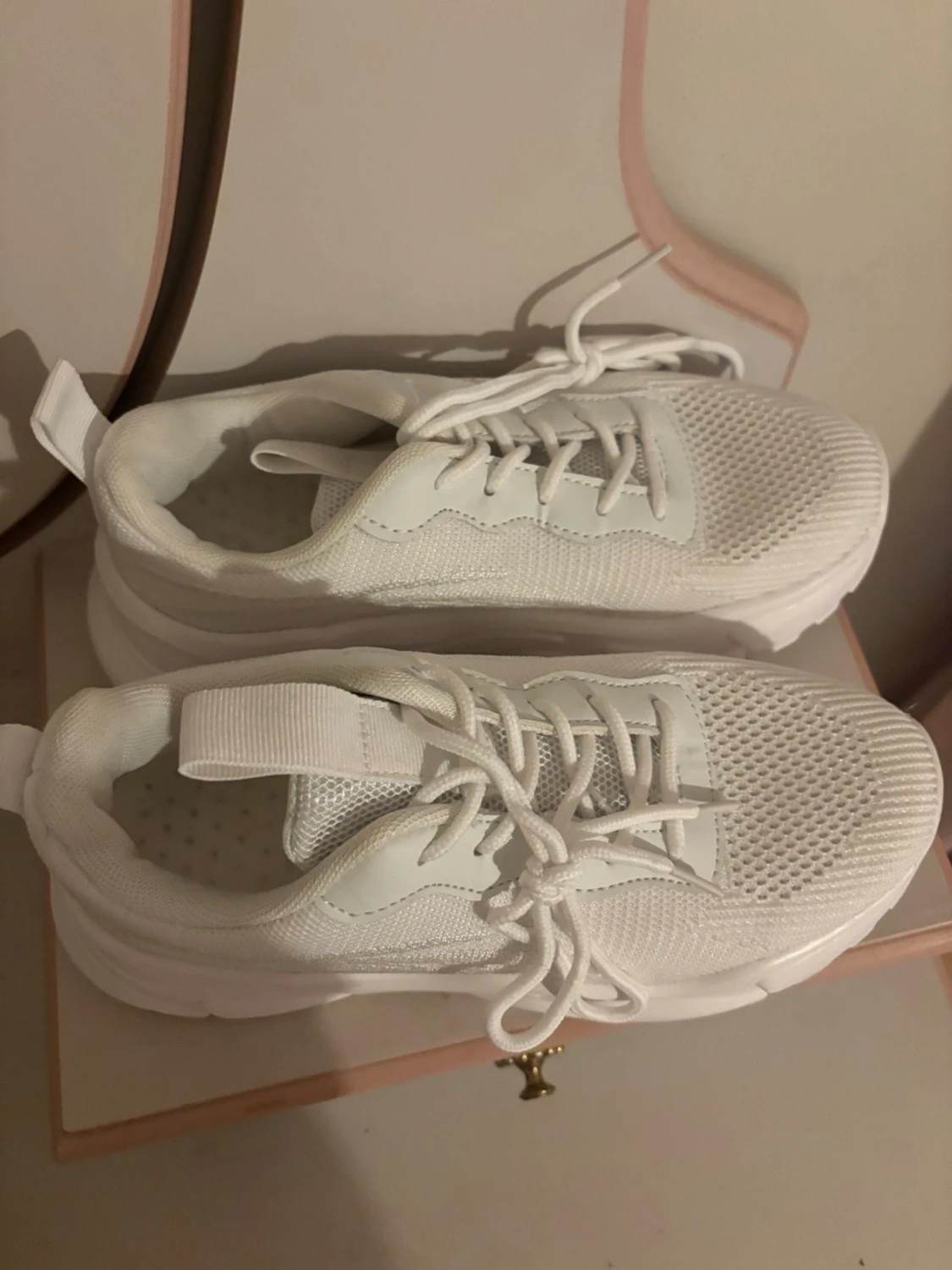 Vita chunky sneakers med meshdetaljer - 1