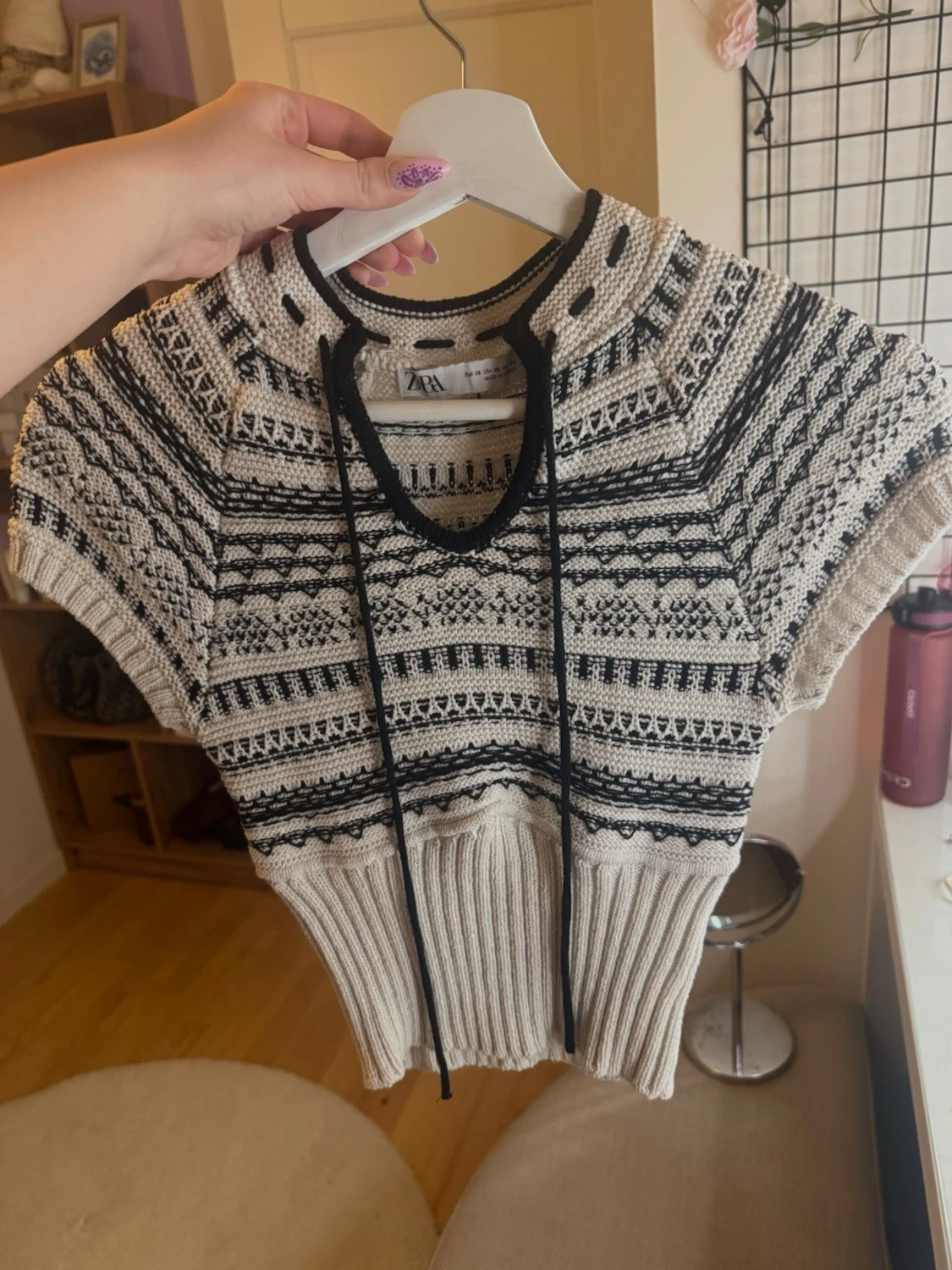 Stickad topp med mönster från Zara - 1