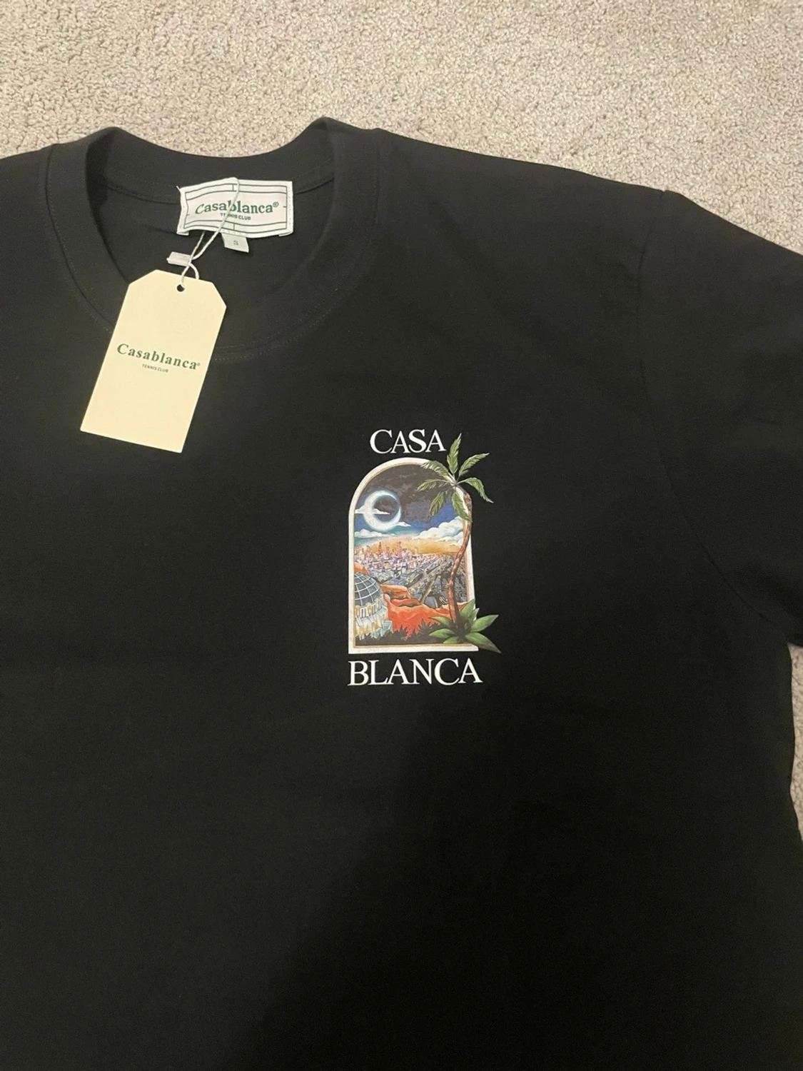 Svart Casa Blanca t-shirt med tryck - 2