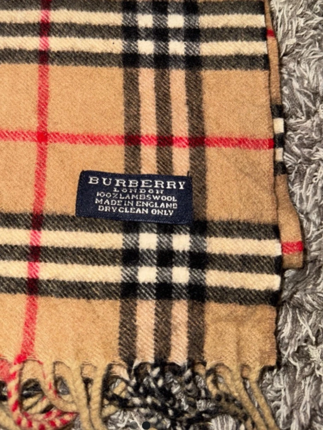Beige rutig halsduk från Burberry - 2
