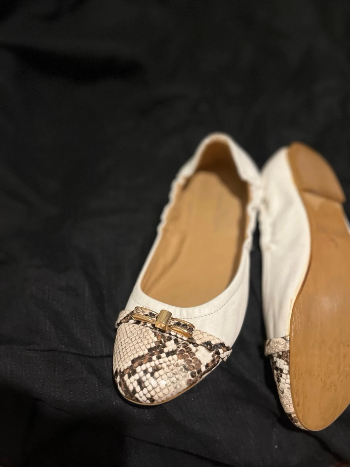 Vita ballerinaskor med ormmönster - 4