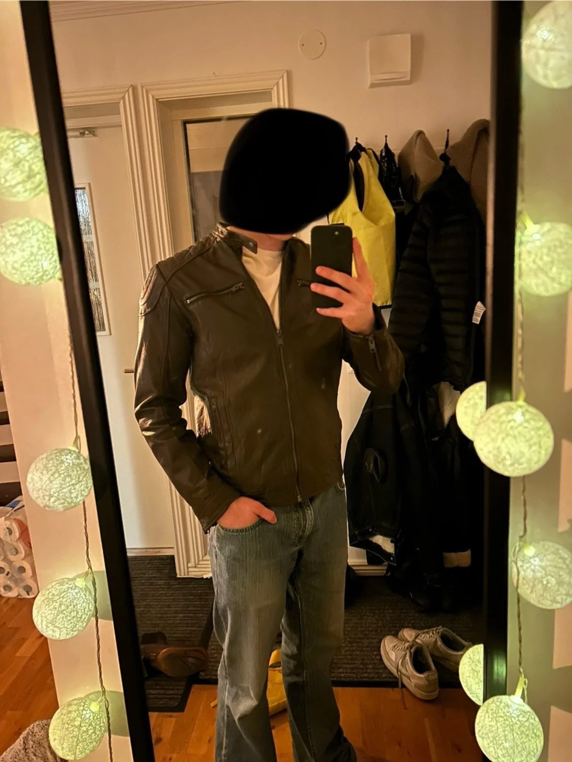 Mörkbrun skinnjacka Jack & Jones - 3