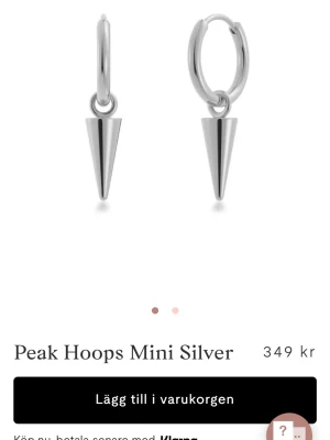 Peak Hoops Mini Silver Edblad  - Snygga örhängen i silverfärg med minimalistisk design. De har små ringar med hängande konformade detaljer som ger en edgy och modern look. Perfekta för dig som gillar stilrena accessoarer med attityd. Orginal pris 349kr säljer för 269kr då dom är nästan helt nya❤️