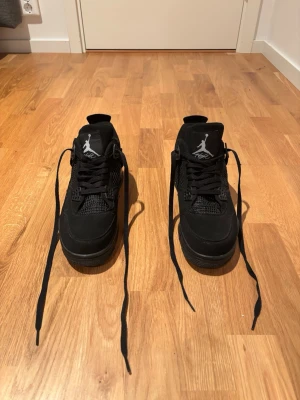 Jordan 4 black cat - Hej! Säljer nu mina jordan 4 black cats då dom är för små för mig nu. Skorna är i storlek 43 och knappt använda. Skriv om de är nåt ni undrar över eller om ni vill ha fler bilder. OBS PRISET KAN DISKUTERAS!!!