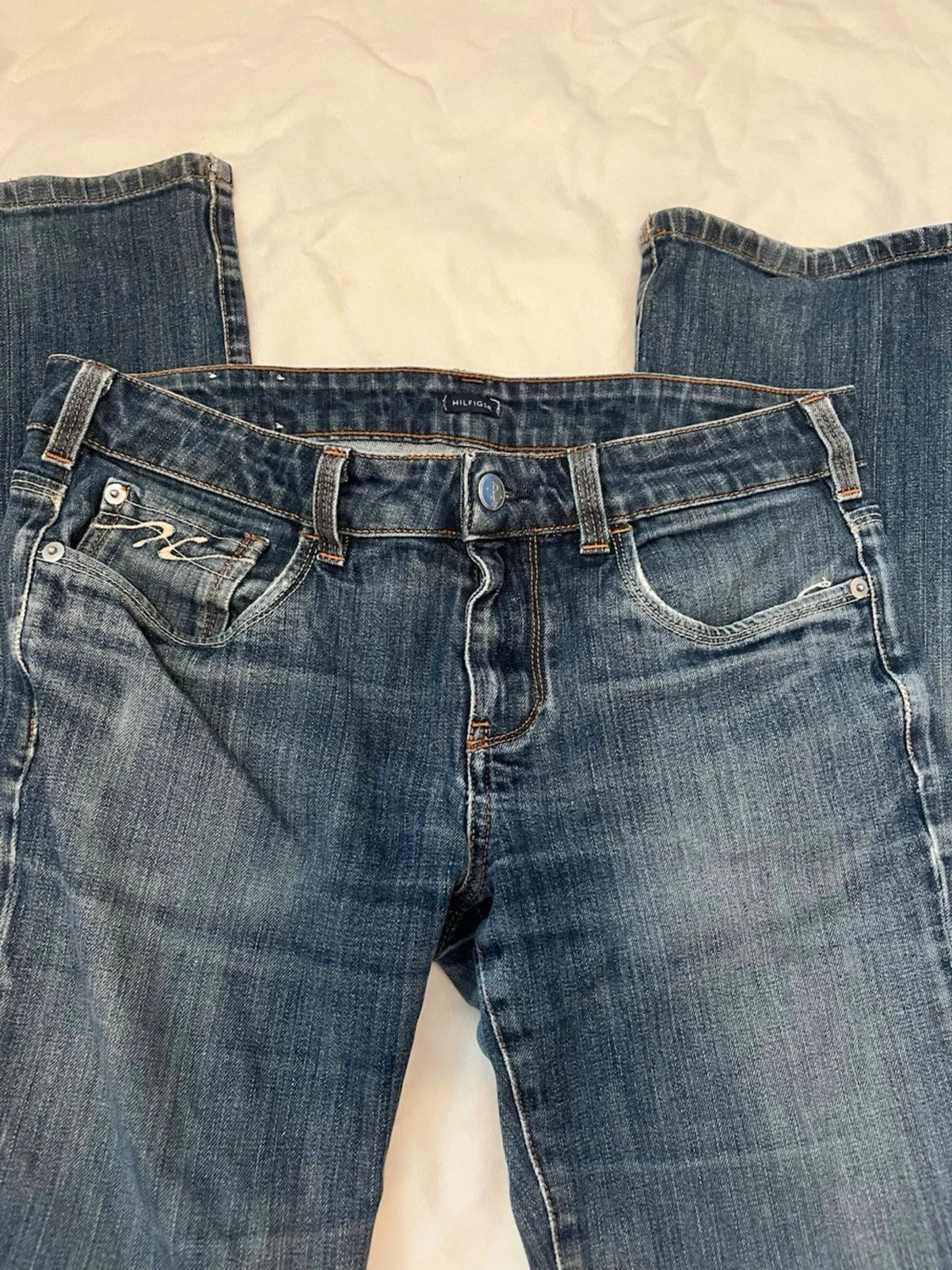 Blå bootcut jeans med detalj, Tommy hilfiger