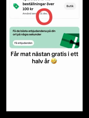 Uber eats - Gratis mat 