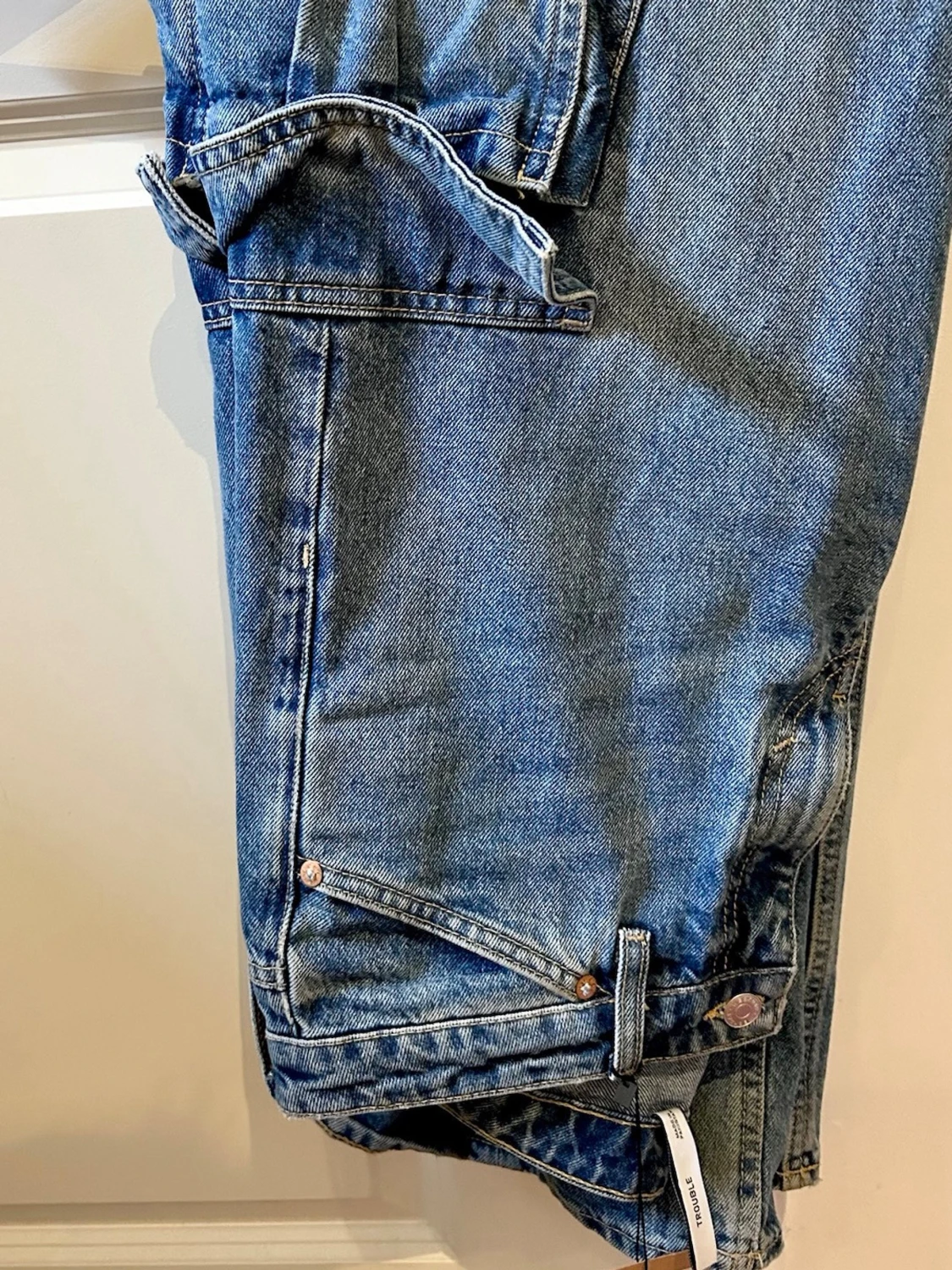 Weekday Cargo Jeans Y2K – Blå – Strl 38 - 4