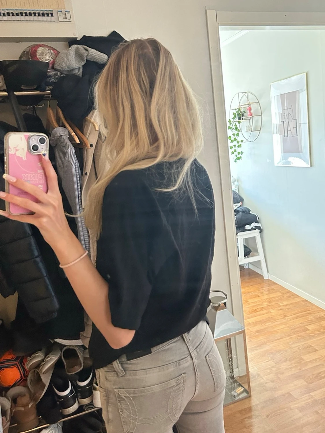 Svart oversized t-shirt med tryck - 1