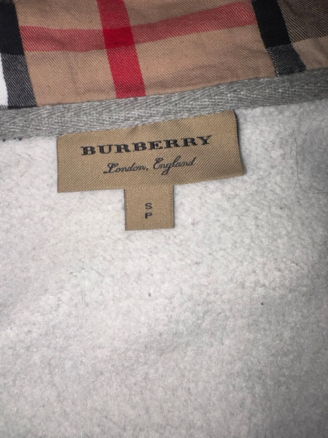 Grå hoodie från Burberry med dragkedja - 2