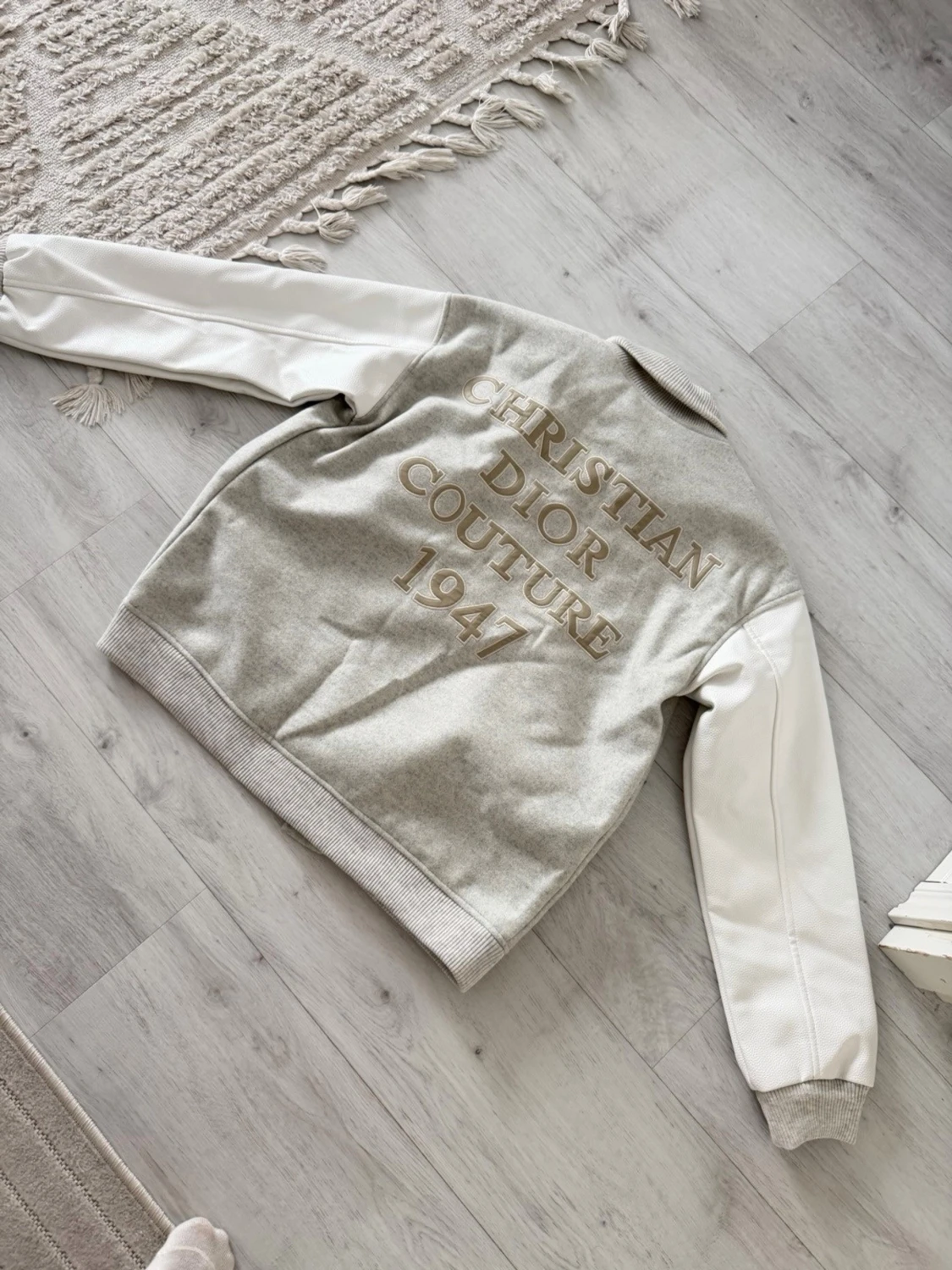 CD Dioir Gray varsity bomber jacket