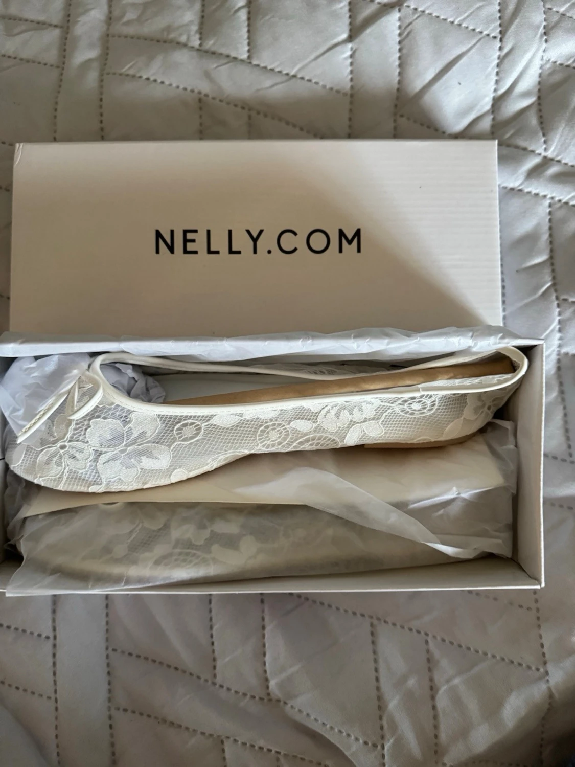 Vita spetsballerinaskor från nelly - 3