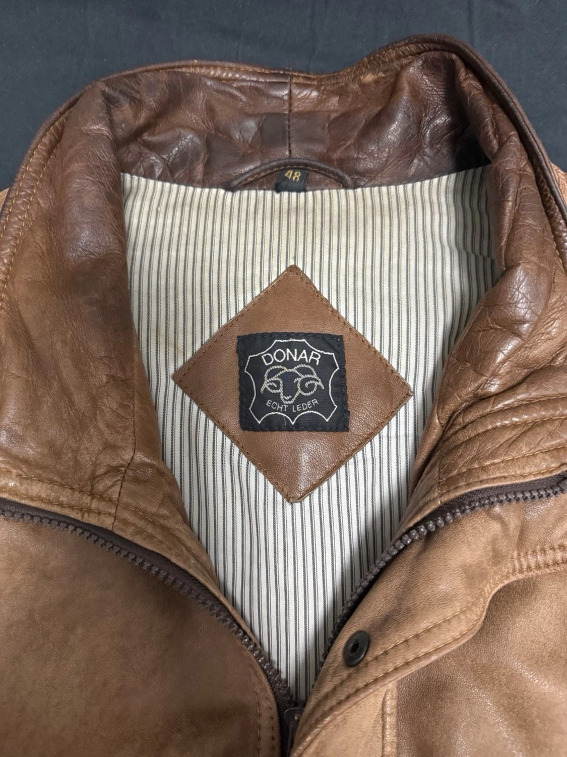 Brun skinnjacka från Donar - 3