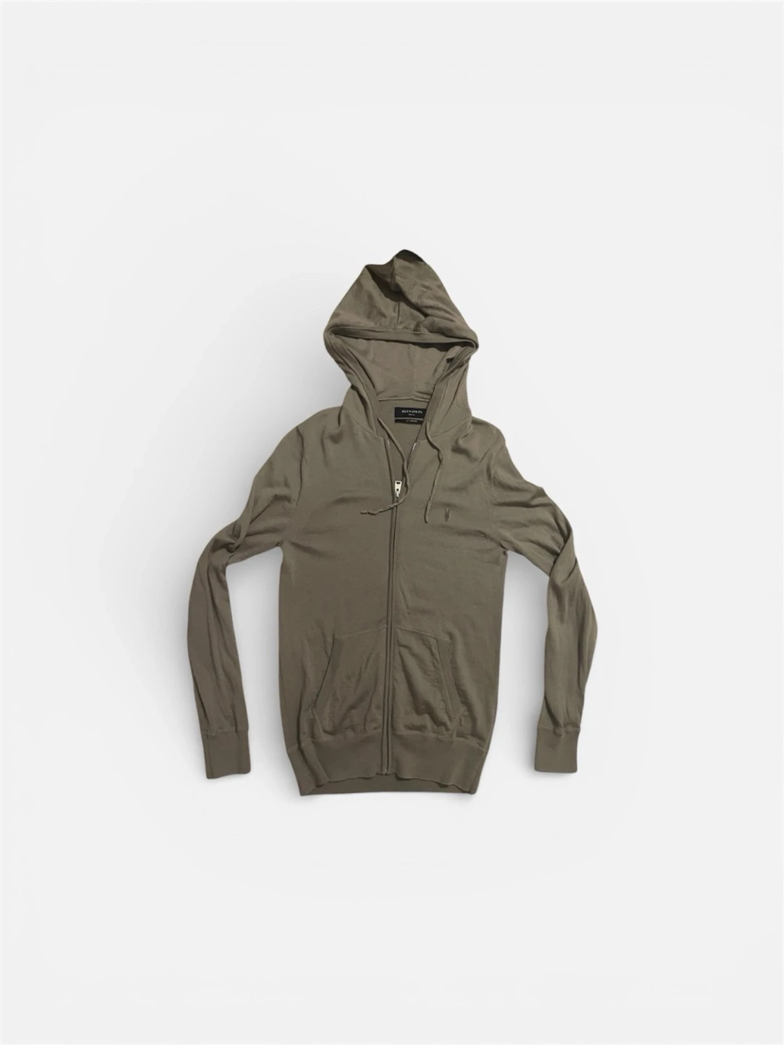 Beige merino zip