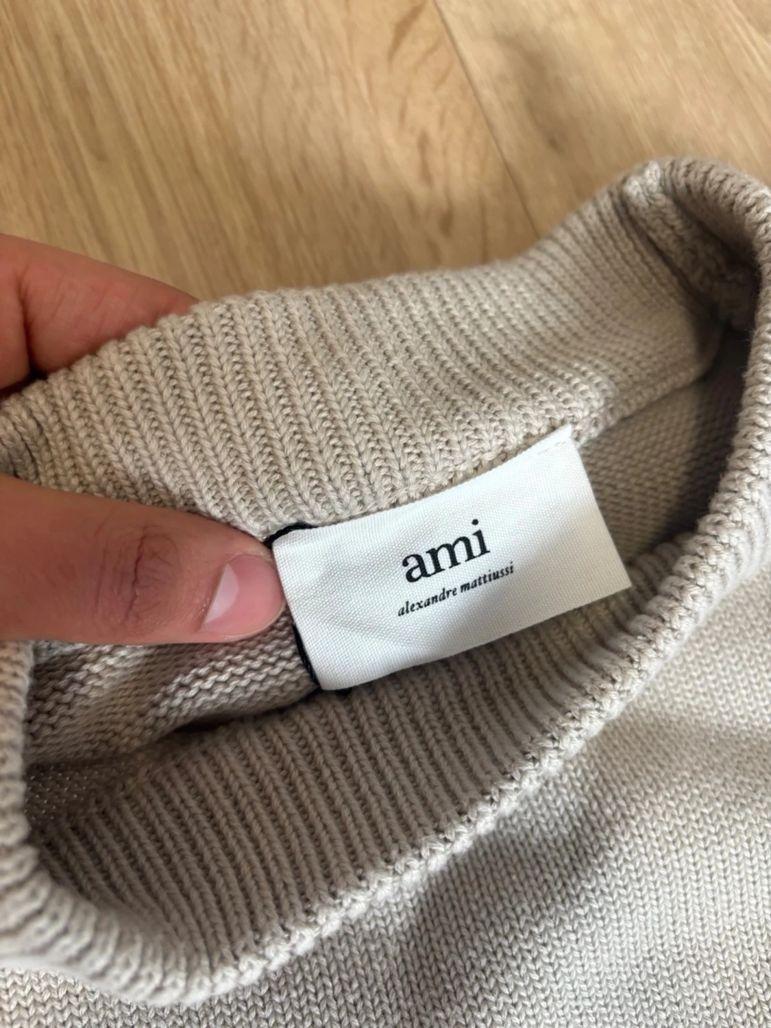Beige knitted sweater from Ami - 1