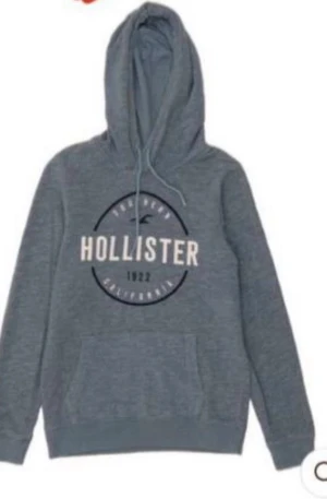 Grå hoodie från Hollister med tryck - Snygg grå hoodie från Hollister med stort tryck på bröstet där det står 'Hollister 1922 California'. Klassisk känguruficka framtill och justerbar huva med dragsko. Perfekt för en avslappnad och trendig look. Pris går att diskutera!!