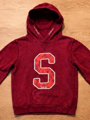 Snygg röd hoodie från L.O.G.G. by H&M  - Snygg röd hoodie från L.O.G.G. by H&M i storlek 134/140 (8–10 år). Bra begagnat skick med normal tvättpåverkan. Mjuk och skön – perfekt till vardags. Hör gärna av dig vid frågor!
