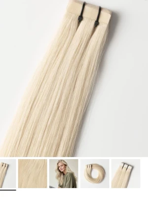 Blonda löshår extensions tape - Säljer mitt löshår från my extensions i färgen light ash blonde 60b 100gram 50cm, använt 1 månad ungefär, ny tejp behövs
