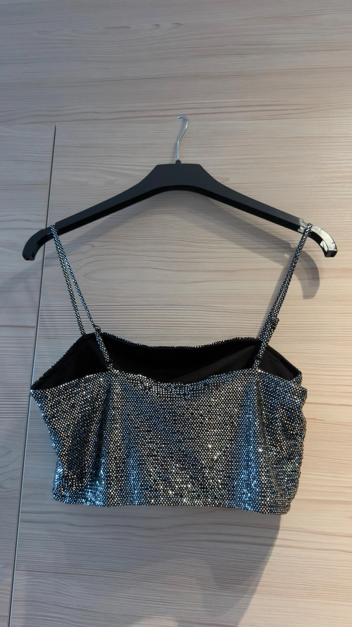 Glittrig silver croppad topp - 1