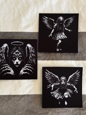 Dark Gothic Angel Patch Set of 3 - Dark Gothic Angel Patch Set of 3  ✦Sew it into your jacket - It’s not iron on     ✦Measurements: 12cm x 12cm [each]     ✦Material: Fabric     ✦Technique: Digital transfer  ✦Shrink-proof and durable