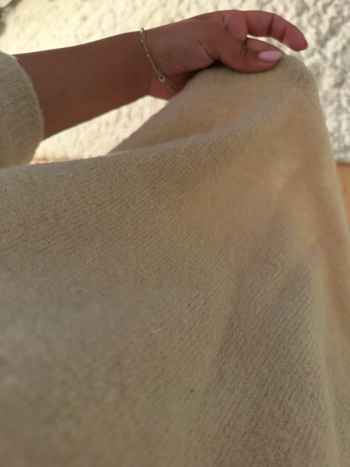 Beige oversized stickad tröja - 1