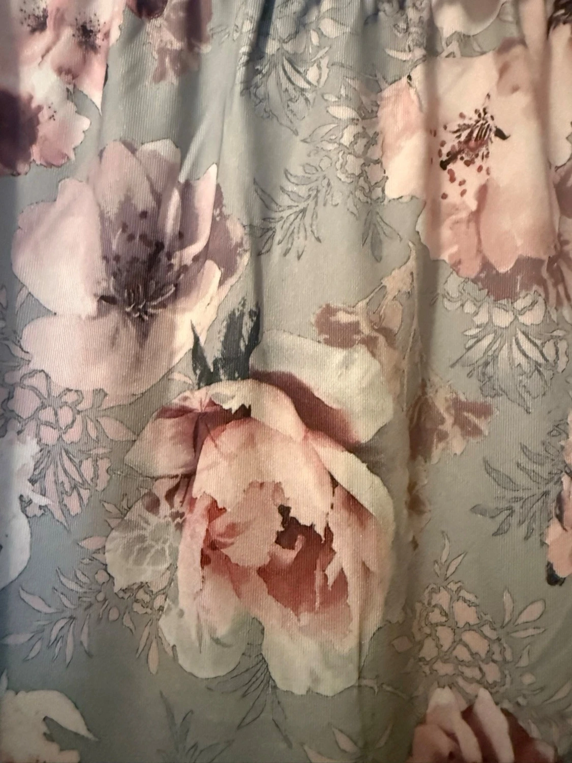 Lång blommig klänning med puffärm - 5