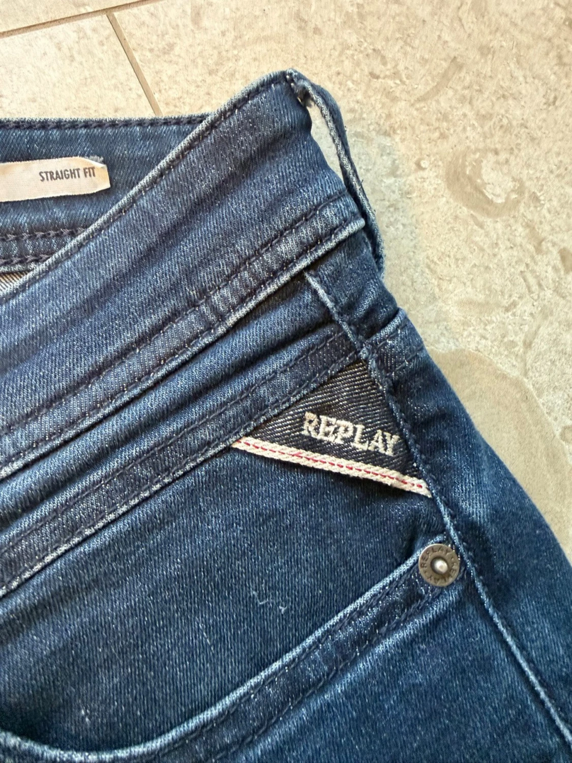 Mörkblå straight fit jeans Replay - 2