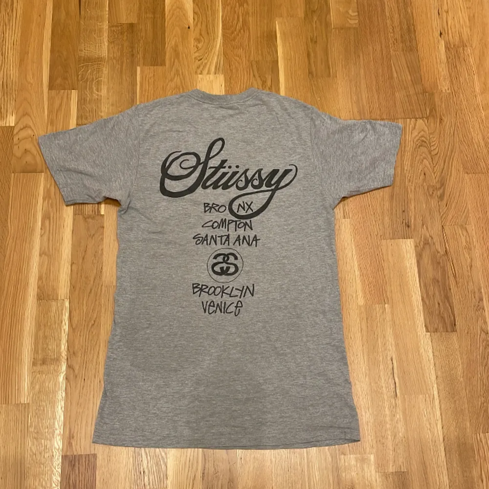 Stussy t-shirt, bra skick men det finns två små hål (se bild 3 för ena hålet) Skriv för frågor!. T-shirts.