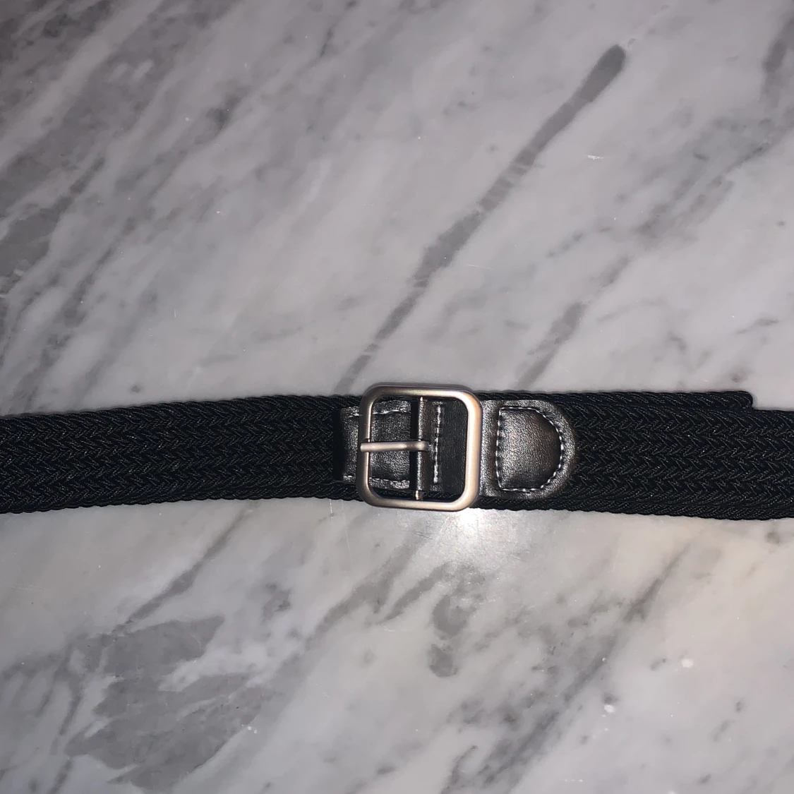 Svart flätat ”grisch” bälte  - 90
