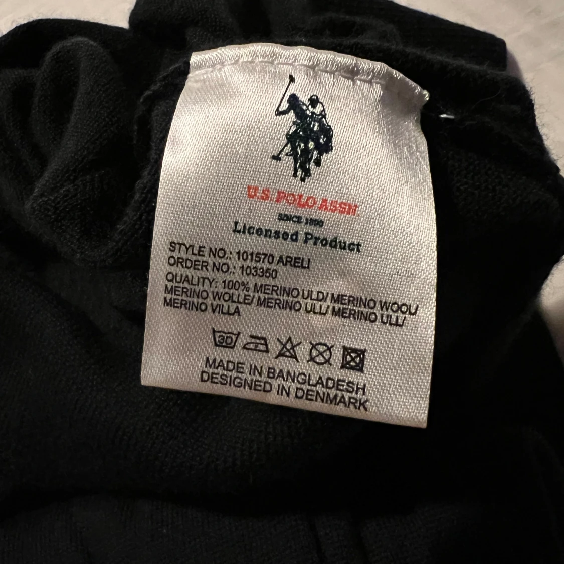 U.S Polo Assn. Oanvänd finstickad merinoulltröja  - 90