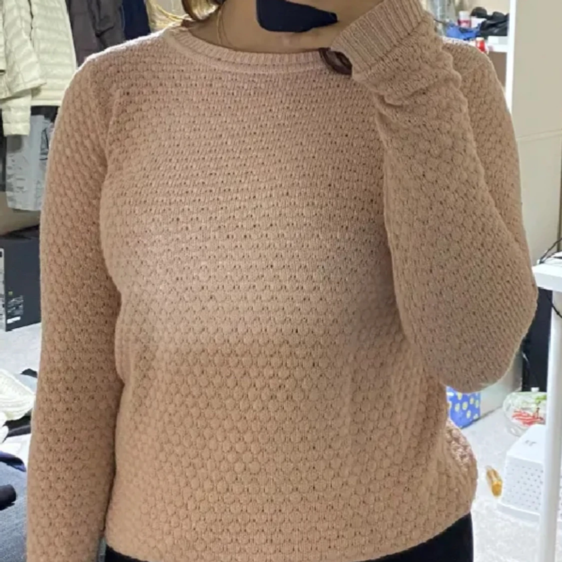 Rosa Stickad Vila Tröja