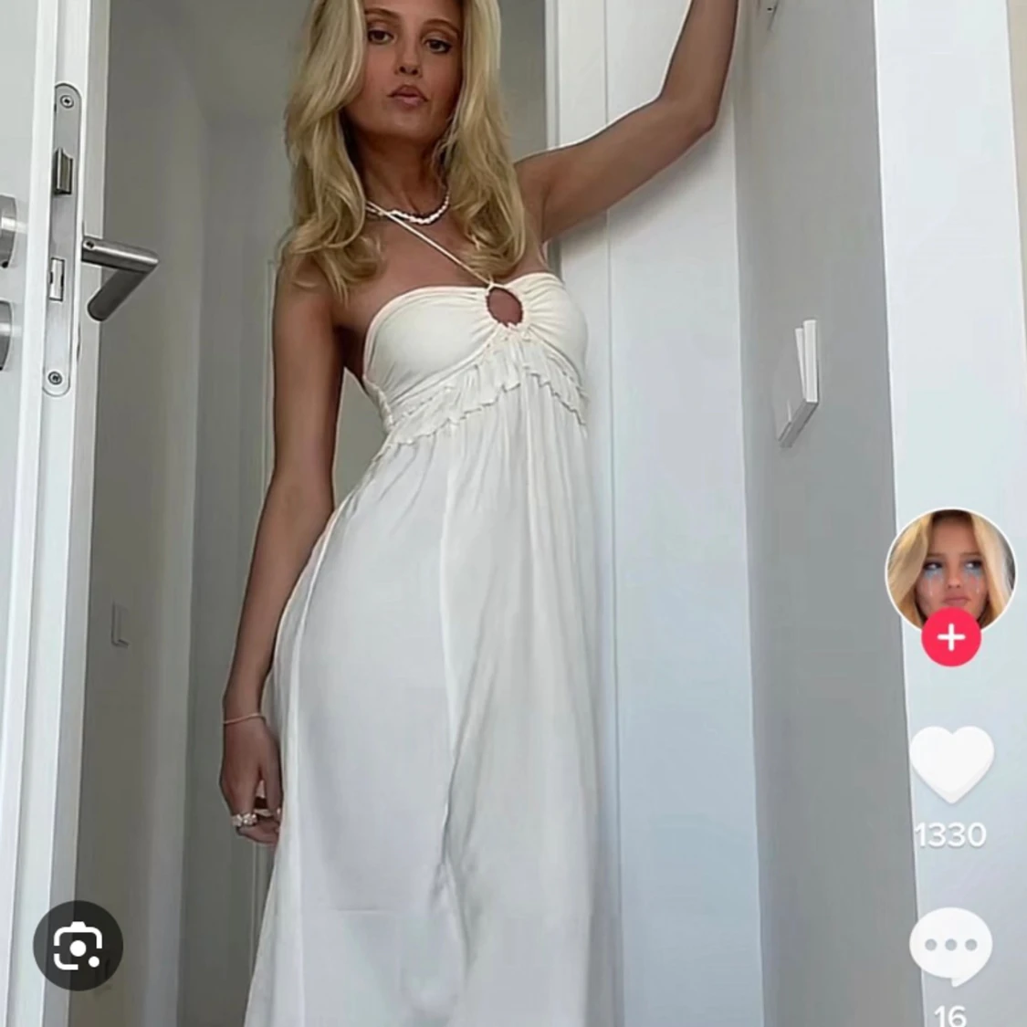 Vit långklänning H&M