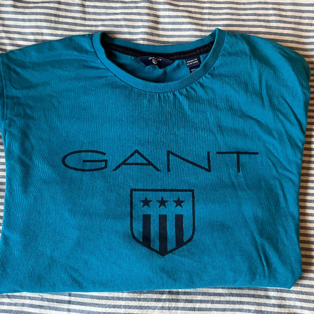 Snygg ljusblå långärmad Gant tröja. Storlek 158/164cm.. T-shirts.