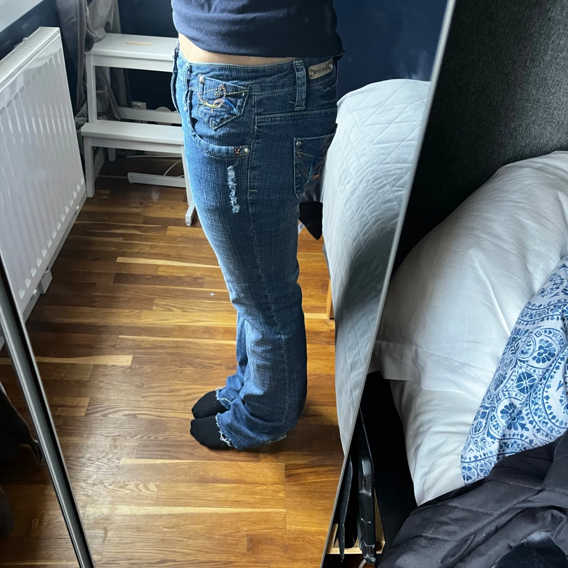 Låg midjade bootcut jeans  - 90