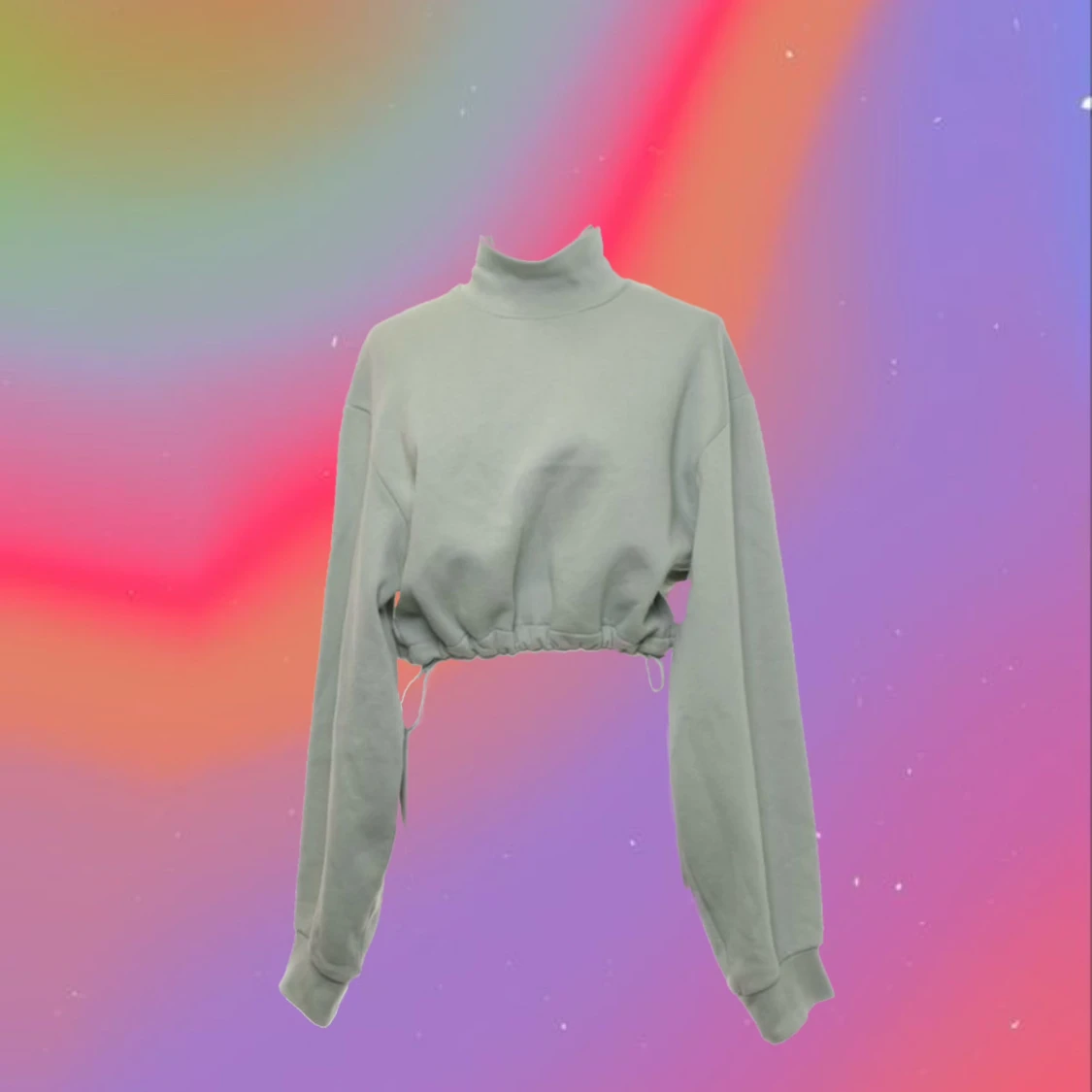 Grå croppad polotröja från Weekday