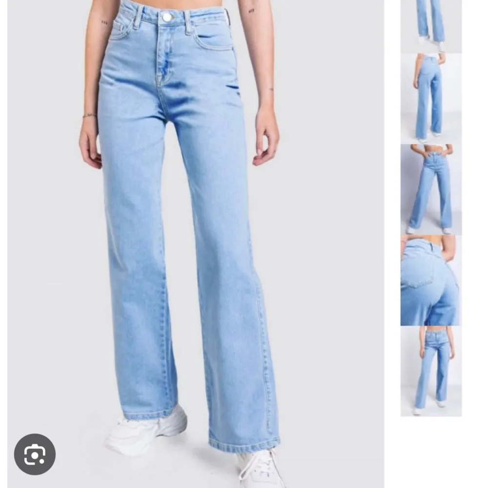 Säljer dessa ljusblåa jeans från madlady i storlek 34 som inte kommer till användning! . Jeans & Byxor.