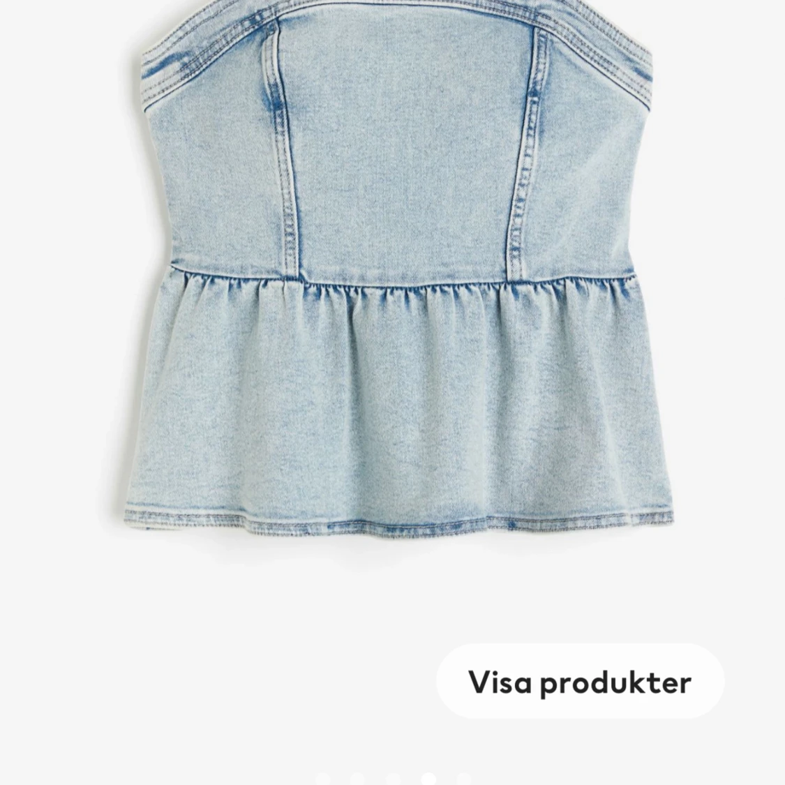 Jeans tubtopp med volang 