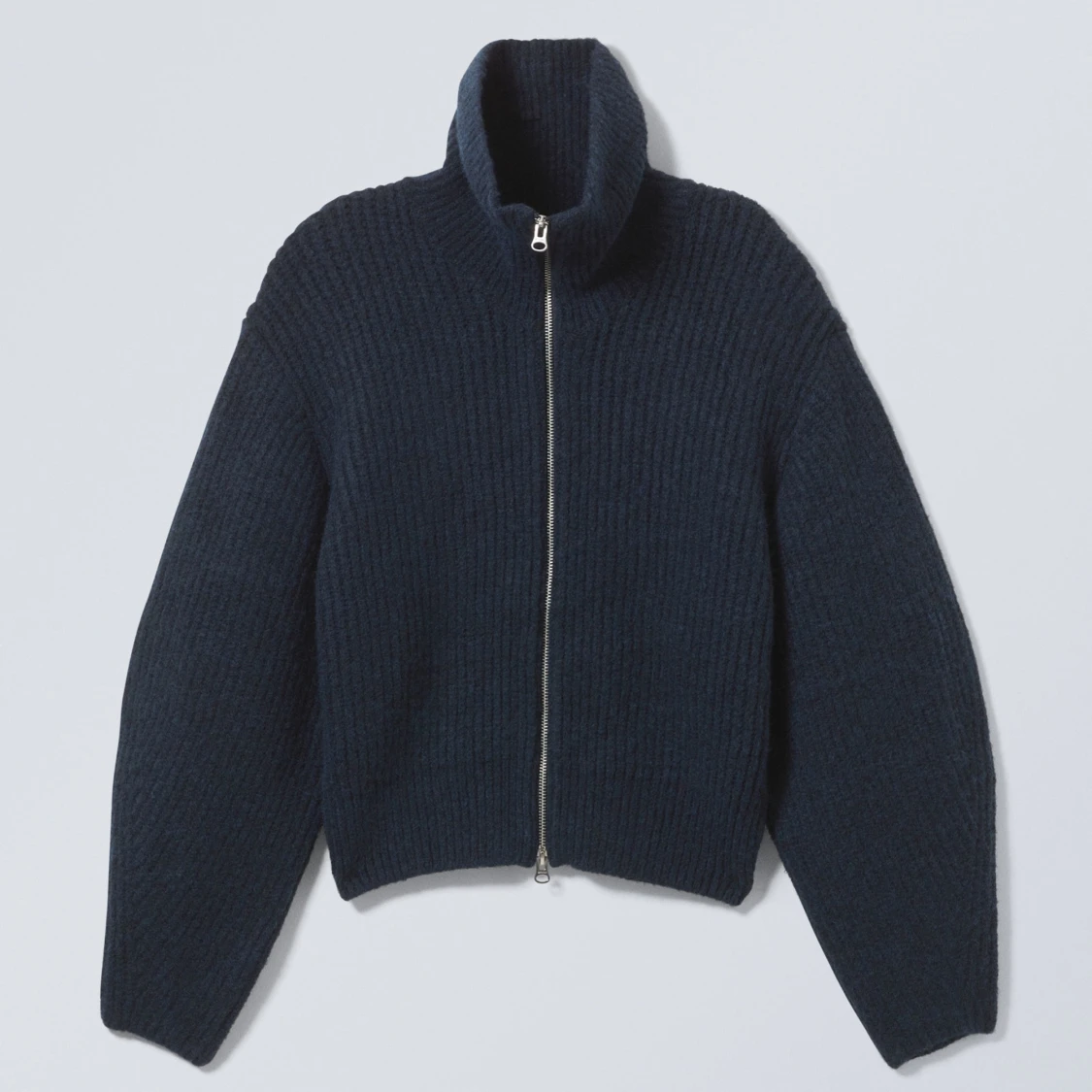 Stickad zip up tröja 