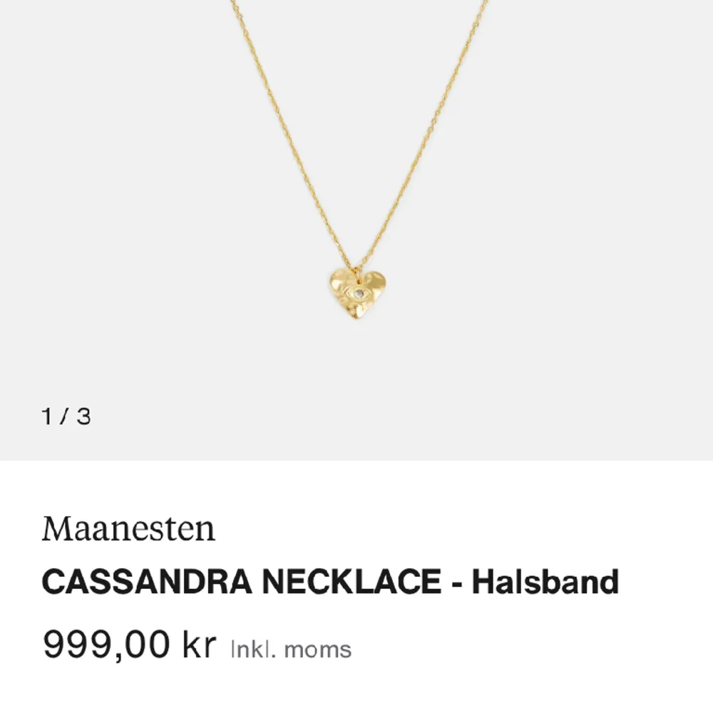 Säljer detta superfina halsband från Maanesten då jag inte använder det. Jättefint skick och endast använt fåtal gånger! Skriv vid frågor💗 Originalpris är 1000kr. Accessoarer.