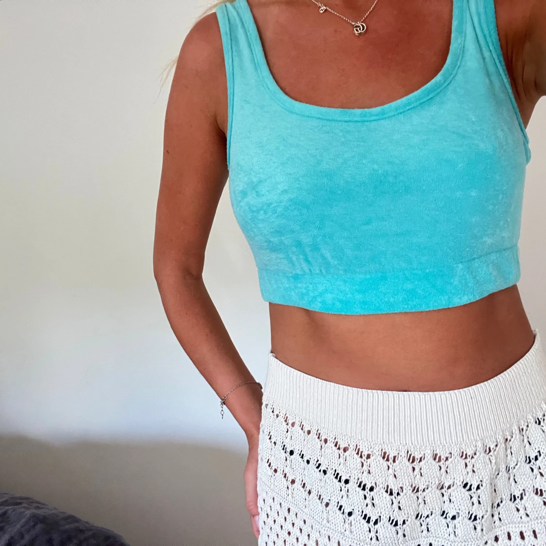 Blå topp i handduksmatrial - 90