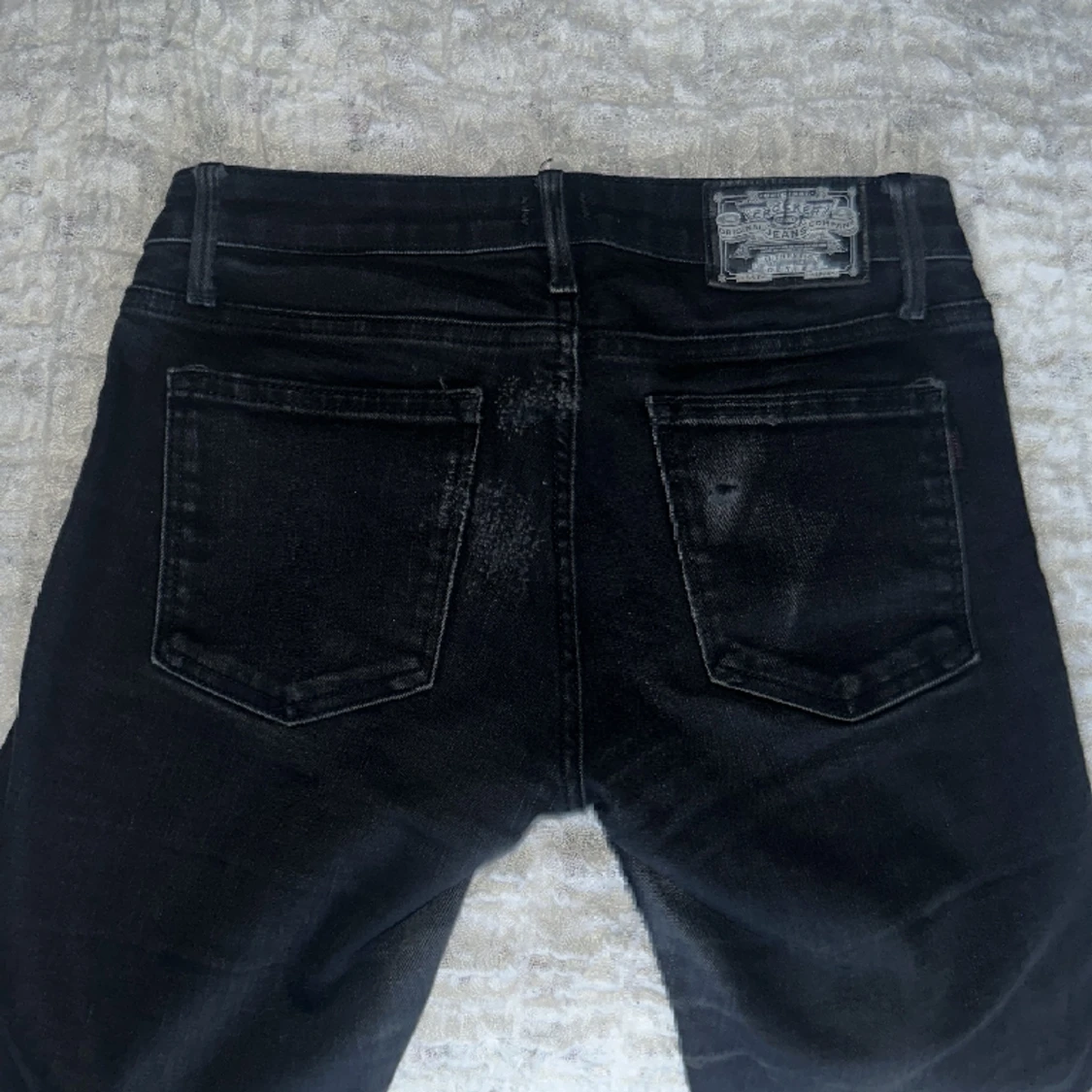 Svarta lågmidjade bootcut jeans - 90