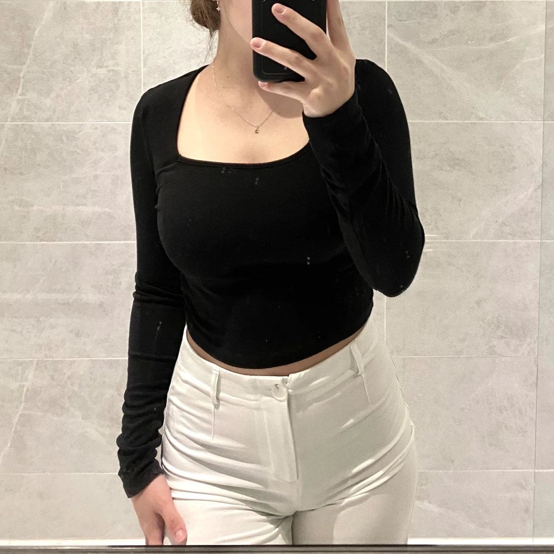 Squareneck tröja - 90