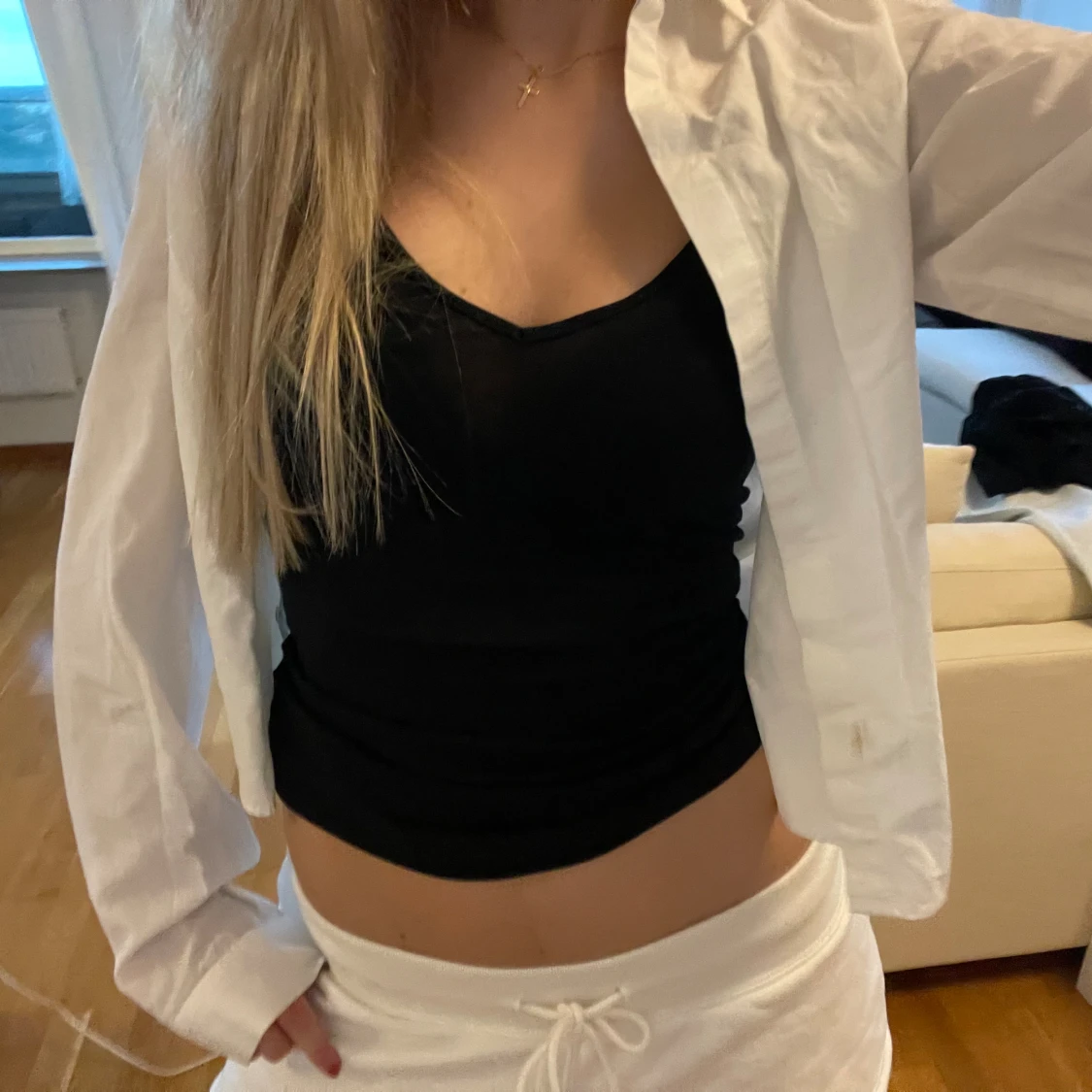 Vit basic skjorta💫 - 90