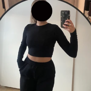 Långärmad kort topp - Långärmad kortare basic topp