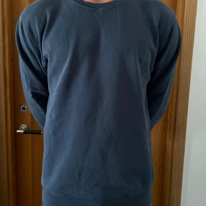 Långarmad blå tröja  - Säljer denna störtsköna tröja från Colorful Standard. Skick 9/10, storlek M. Original pris 900kr säljer för snälla 399kr. Sitter bra på mig (185cm & 80kg). Har du frågor är det bara att skriva! 🤙